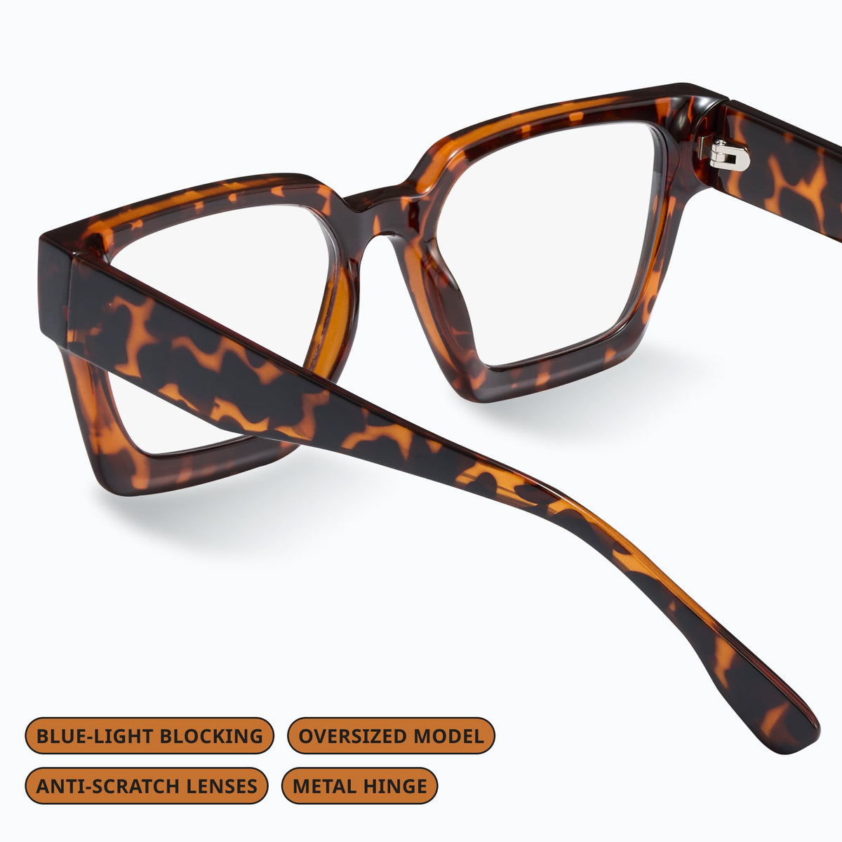 livho Oversized up to 99% Blue Light Blocking Glasses for Woman - Rectangle Fashion Glasses for Computer, Chic Preppy Frame - Anti Eyestrain