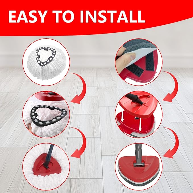 7 Pack Spin Mop Replace Head for O Cedar EasyWring 1 Tank, Includes 4