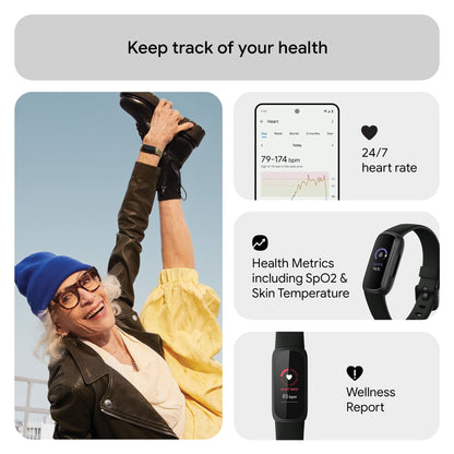 Google Fitbit Inspire 3 Activity Tracker with 6-months Premium Membership Included, up to 10 days battery life and Daily Readiness Score, Black/Midnight Zen