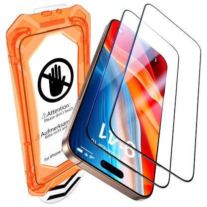 UniqueMe for iPhone 16 Pro Screen Protector - [Military Grade Shatterproof & 9H+ Hardness] Screen Protector 16 Pro Tempered Glass Full Coverage Protection, Easy Installation, 2 Packs