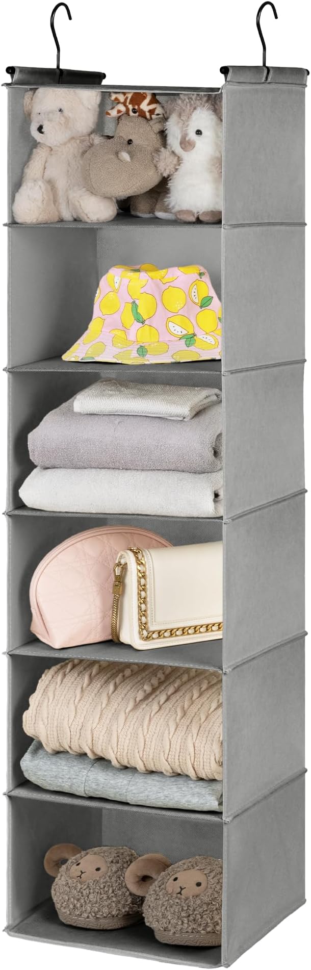 GRANNY SAYS 6 Shelf Hanging Closet Organizers and Storage, Collapsible Closet
