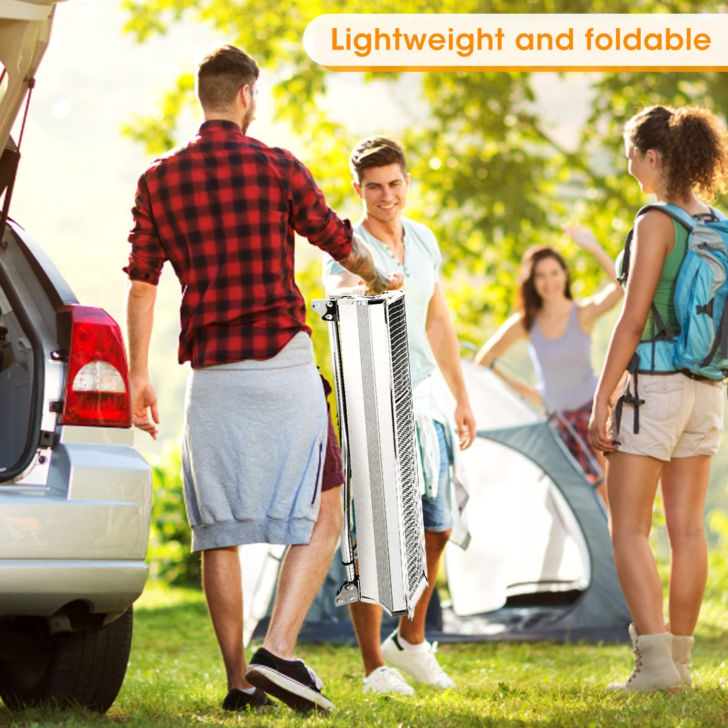 Uten Barbecue Grill, Stainless Steel BBQ, Large Folding Portable BBQ Grill, Charcoal Grill for Outdoor Cooking Camping Hiking Picnics