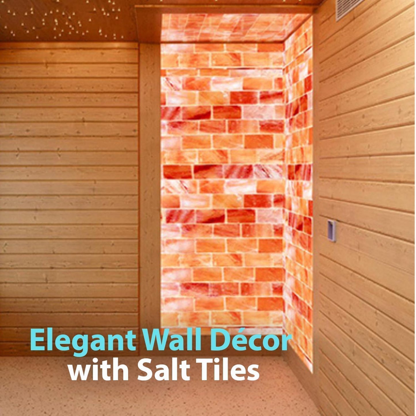 ZK Himalayan Salt Tiles 8"x4"x1" – Pack of 4 Natural Pink Salt Bricks for Sauna Walls, Salt Blocks of 2.5 lbs for Spa Rooms, Backlit Salt Walls & DIY Wellness Décor