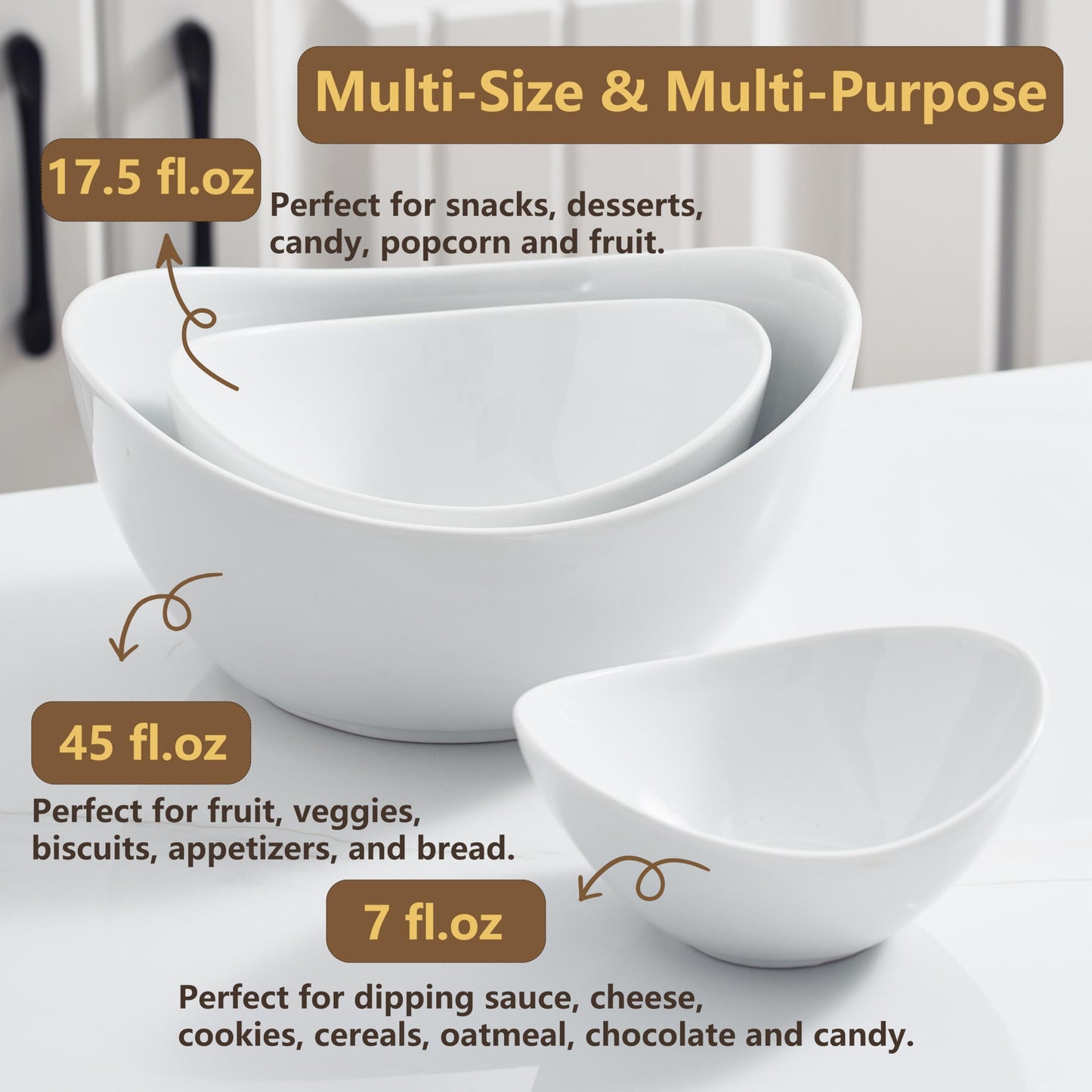 Gomakren 3 Tiered Oval Serving Bowl With Collapsible Metal Rack, Chip and Dip Serving Set, Dessert Appetizer, Candy, Fruit, Vegetable Bowl Set, Halloween Serving Bowls For Entertaining (Black Stand)