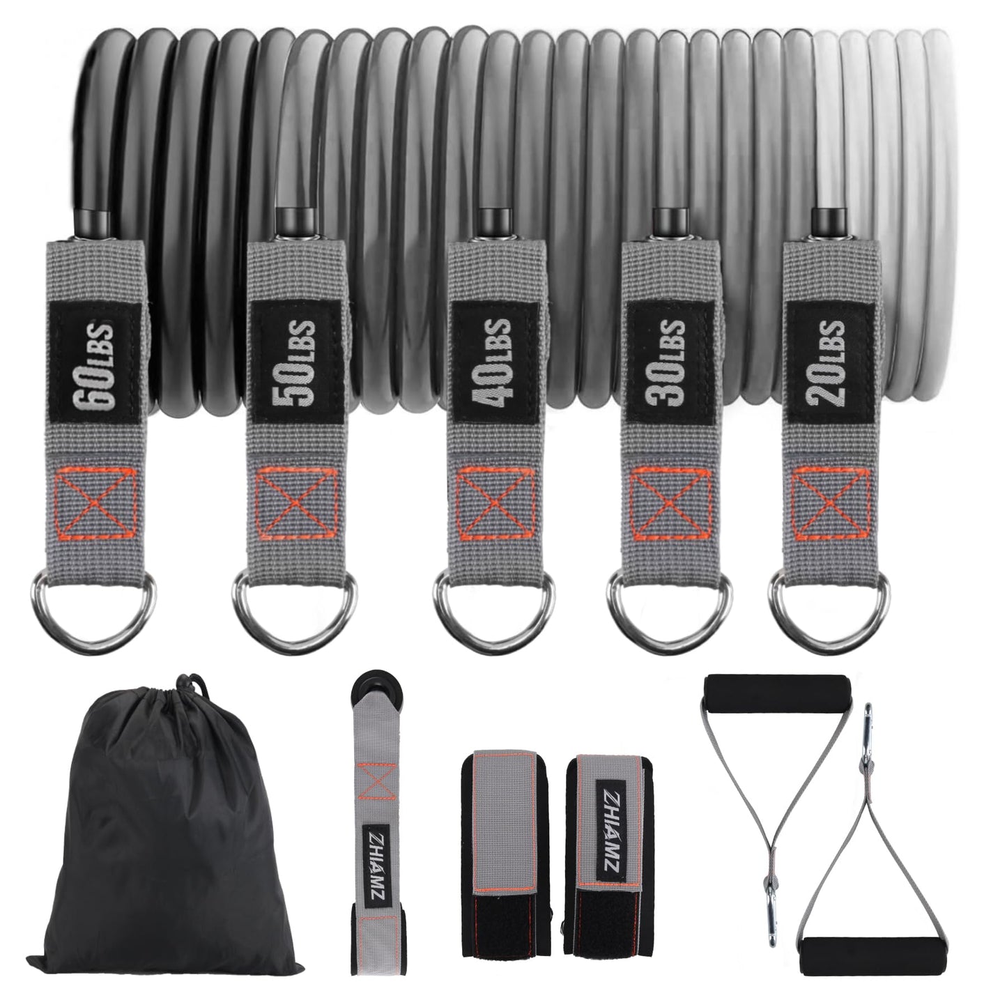 Resistance Bands with Handles, Single Resistance Bands, Exercise Bands with Handles, for Resistance Training, Physical Therapy, Home Workouts, Fitness, Pilates