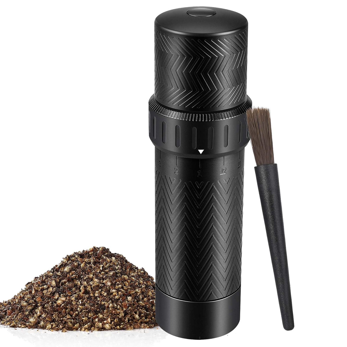 Heavy Duty Manual Pepper Grinder Mill - 10X Fast Grind & External 12-Level Coarseness Adjuster, Aerospace Aluminum with Steel Burr for Kitchen, BBQ and Restaurant