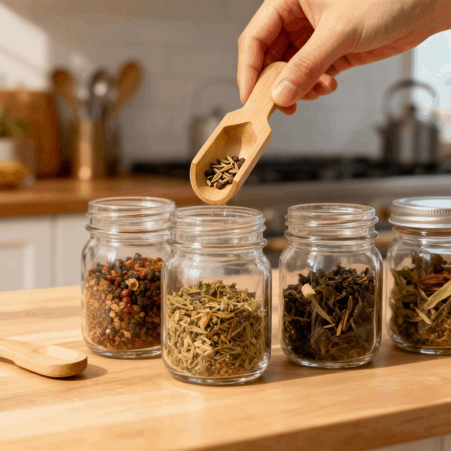 Nyuemystery 100/200 Pack Mini Wooden Spoons for Jars, Bath Salts, Spices, Sugar Scrubs, Cooking, Tea, Candy - Natural Wood Scoops, 2.95 Inch (100 Pack)