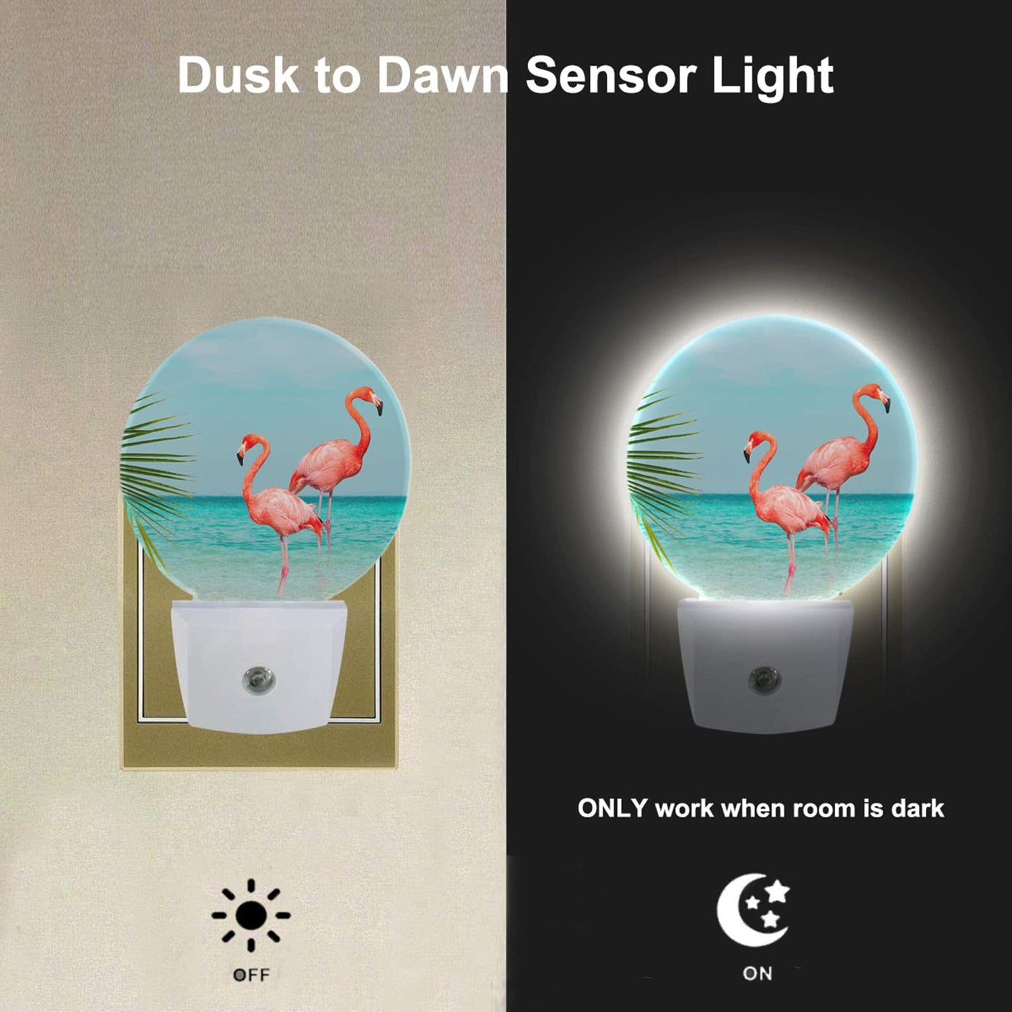 EKOBLA Meditation Plug-in Night Light, Bamboo & Zen Stone Oriental LED Nightlight with Auto On/Off