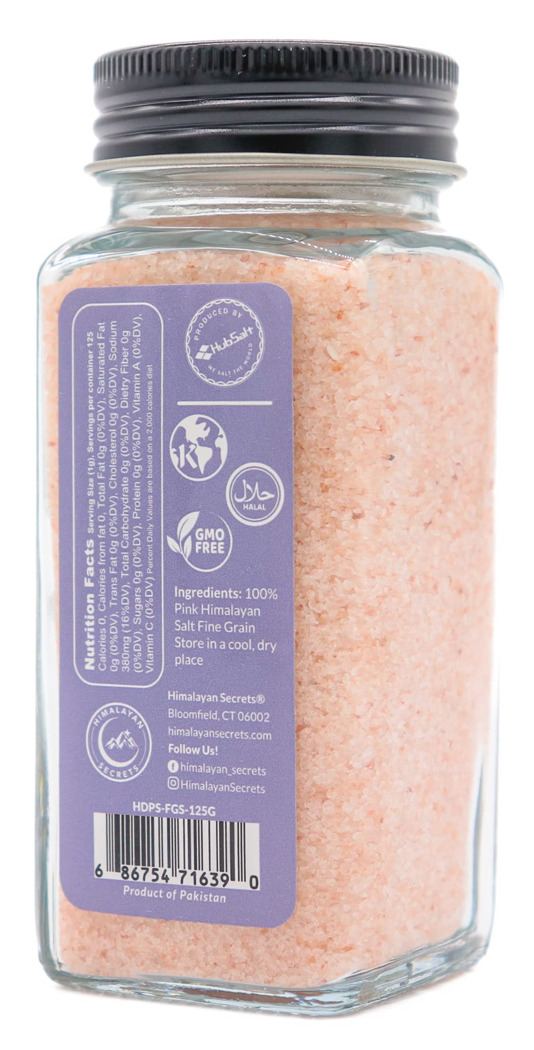 Himalayan Secrets Natural Pink Cooking Salt in Refillable French Glass Shaker - Fine, Unrefined, Mineral Rich, Bold Flavor, No Additives, Kosher Certified (4.4 oz)
