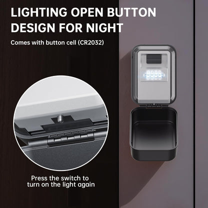 TOSICAM Light Up Key Lock Box - Waterproof Wall Mount Portable 4-Digit Combination Key Safe Storage for Outdoor/Home/Airbnb/Emergency/Realtor/Large Capacity/Resettable Code