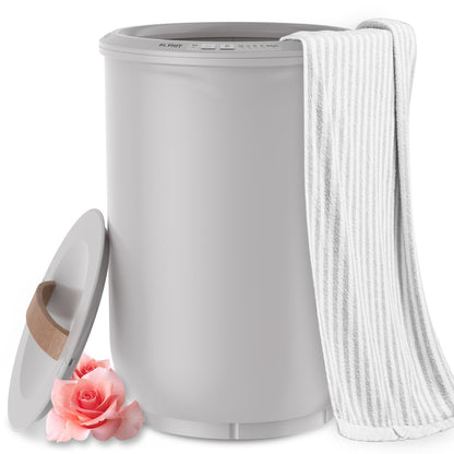 Large Towel Warmer for Bathroom - Heated Towel Warmers Bucket, Wood Handle, Auto Shut Off, Fits Up to Two 40"X70" Oversized Towels, Bathrobes, Blankets, Best Ideal for Mother's Gifts