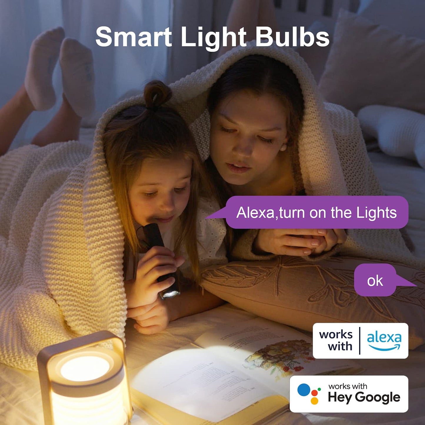 ANTELA Smart Bulb E27 Alexa WiFi Light Bulbs, 9W 1000LM LED Screw Bulb 2700K-6500K RGB Multicolored Dimmable, Smart Life App Control, Compatible with Alexa, Google Home, No Hub Required, 2 Packs