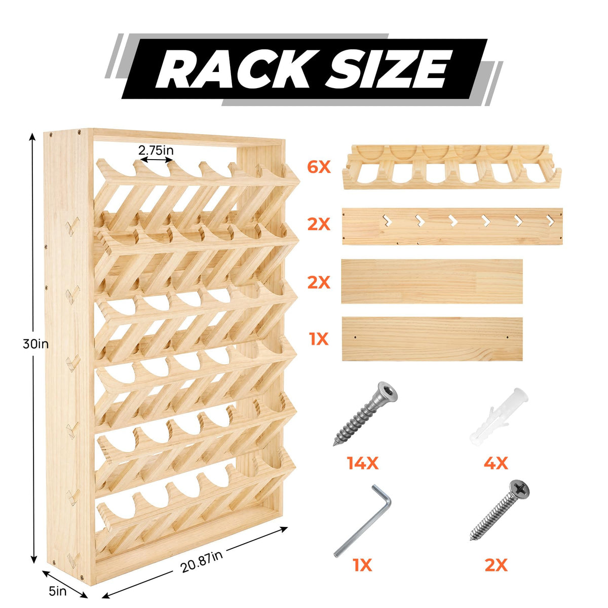 Sidasu 36 Can Spray Paint Can Holder, Wooden Spray Paint Storage Rack, Wall Mount Spray Can Organizer for Spray And Lube,6 Tier Paint Can Organizer for Garage/Workshop/Home