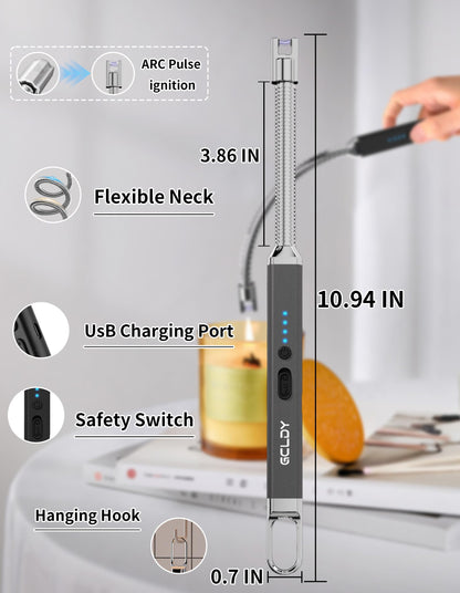 Electric Candle Lighter, Best Stocking Stuffers 2025 for Women Men Adults, Birthday Gift for Women Wife Mom Sister Nana Men, Long Rechargeable Lighter for Candle Grill Home Kitchen BBQ Camping