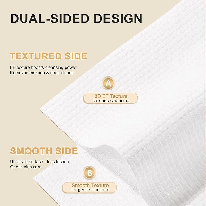 Face Towels, XL Facial Dry Towels 10x12 Inch, Biodegradable Disposable Face