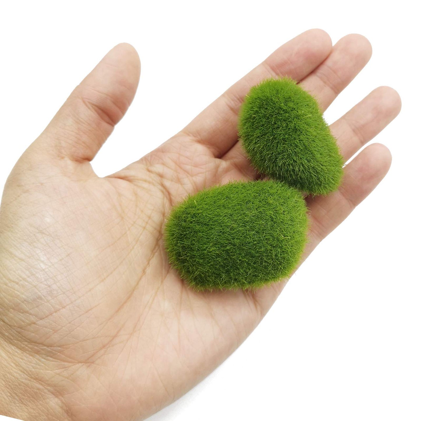 RONYOUNG 40PCS 4 Size Artificial Moss Rocks Decorative, Green Moss Balls,Moss Stones, Green Moss Covered Stones, Fake Moss Decor for Floral Arrangements, Fairy Gardens and Crafting
