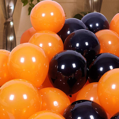 ADOINBY Black and Orange Balloon Arch Kit, 140Pcs Black Orange Latex Balloon Garland kit, 18 12 10 5 Inch Different Size Balloons for Halloween Birthday Baby Shower Thanksgiving Day Party Decorations