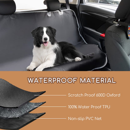 Nobleza Dog Car Seat Cover, No-Skirt Design Nonslip Car Seat Cover for Dogs, Durable Scratch Proof Car Boot Liner Protector, Dog Seat Covers for Universal Cars Back Seats, 140 * 110CM, Black
