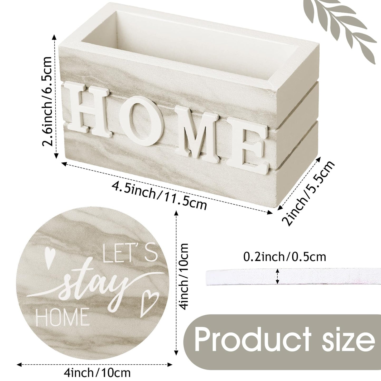 Queekay Coasters Set of 6 House Warming Gifts New Home Wooden Farmhouse Drink Coasters with Holder 4'' Funny Decoration for Kitchen Family Coffee Bar Tabletop Protection(Brown Marble)