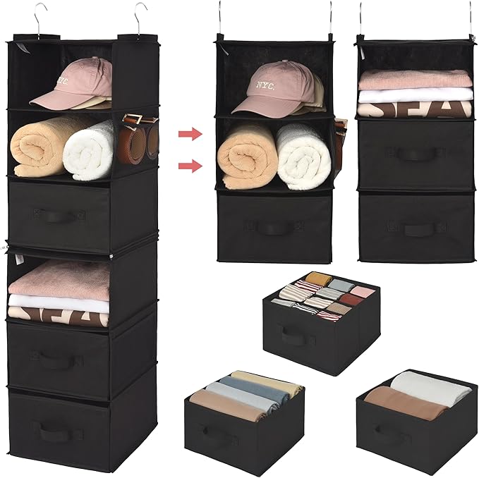 GRANNY SAYS 6-Shelf Hanging Closet Organizers and Storage, Separable to 2 Pack