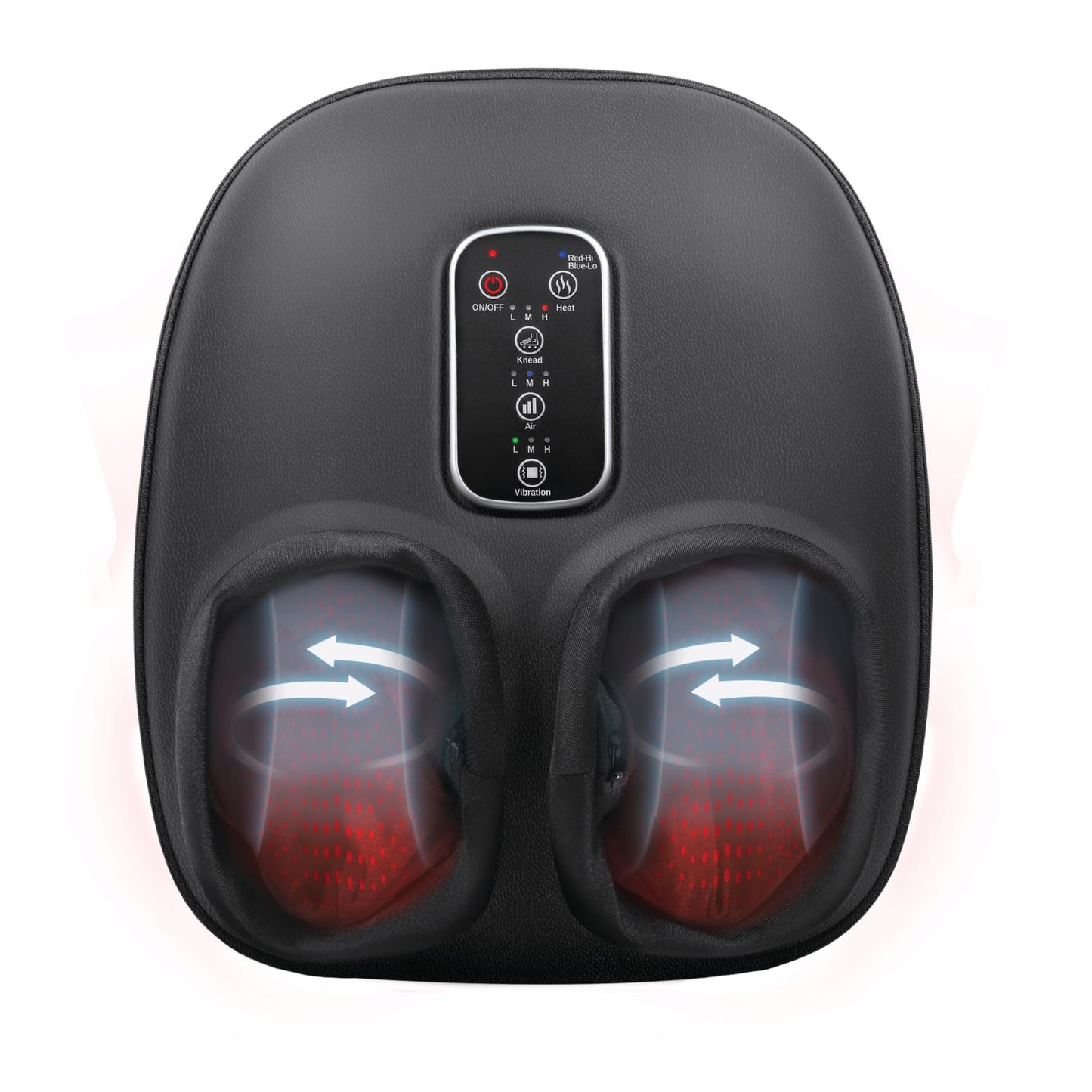 Homedics Shiatsu Foot Massager with Heat, Air Compression & Vibration, 3 Intensity Levels, Toe-Touch Controls, Removable Washable Inserts