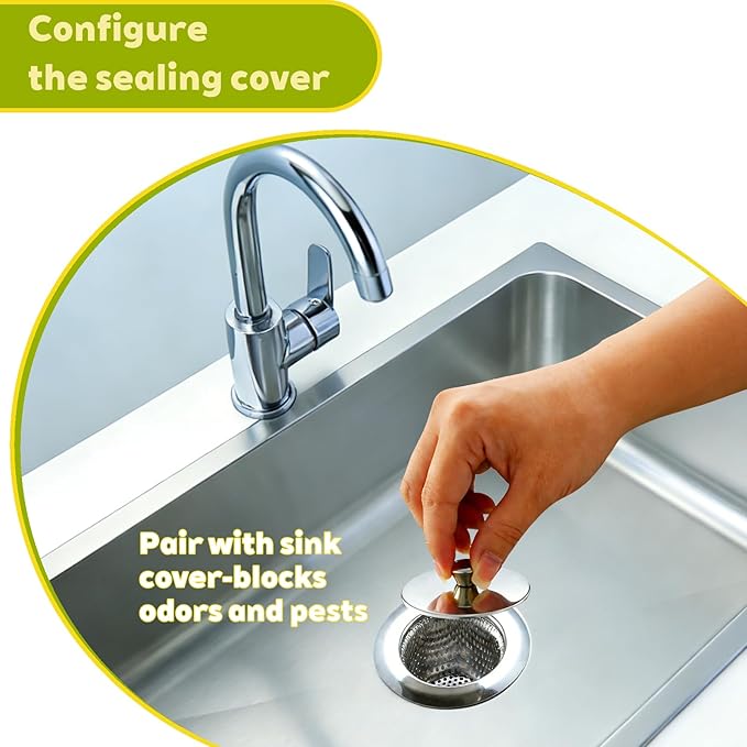 2pcs Sink Strainer for Most Kitchen Sinks Drain, Upgrade Stainless Steel