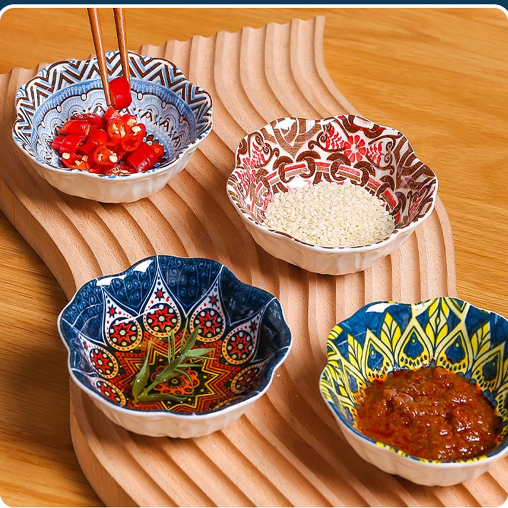 MaxBlaster 10Pcs 3.3 Inch Ceramic Dipping Sauce Bowls, Dipping Sauce Dishes, Soy Sauce Dish, Side Dish Bowls, Small Dip Bowl for Condiments, Appetizer, Dessert, BBQ, Sushi