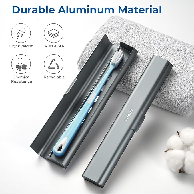 Aluminum Toothbrush Travel Case, Portable Travel Toothbrush Holder, Durable