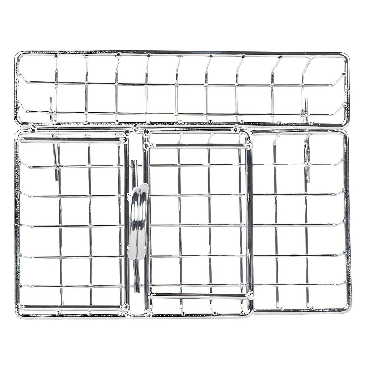GET Modern Chrome Metal Four Compartment Condiment Caddy Table Caddies Collection