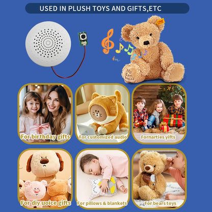 Sound Module Box with Push Button USB Download Music Voice Box for Toys,MP3 Music Sound Box for Crafts, Christmas,New Year Greeting Gifts Cards Box with Speaker.