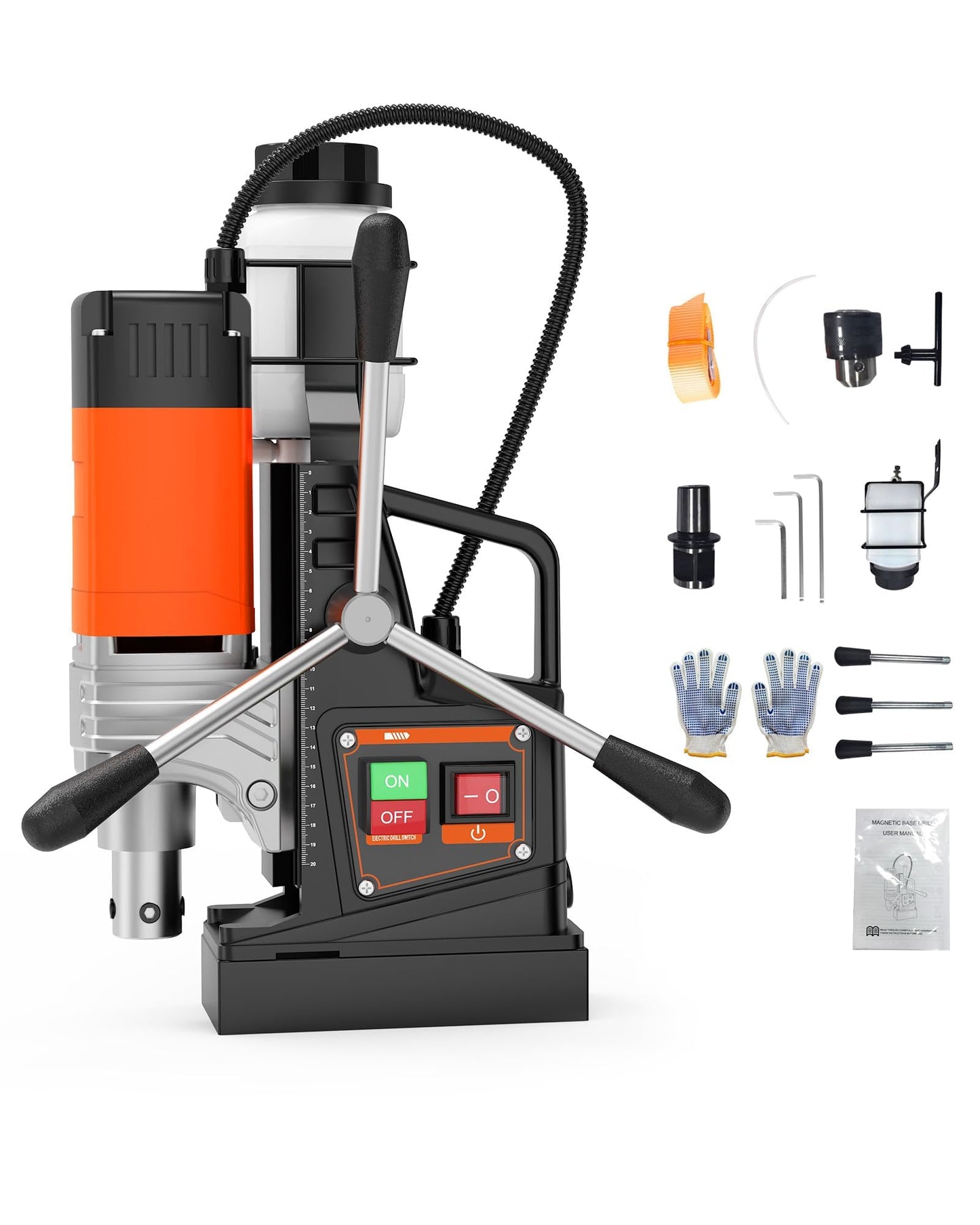 Magnetic Drill, 1750w Portable Electric Drill Machine, 2" Boring Diameter, 2922Lbf Magnetic Force, 810RPM, Heavy Duty Magnetic Drilling Machine for Metal, Industrial & Home Use