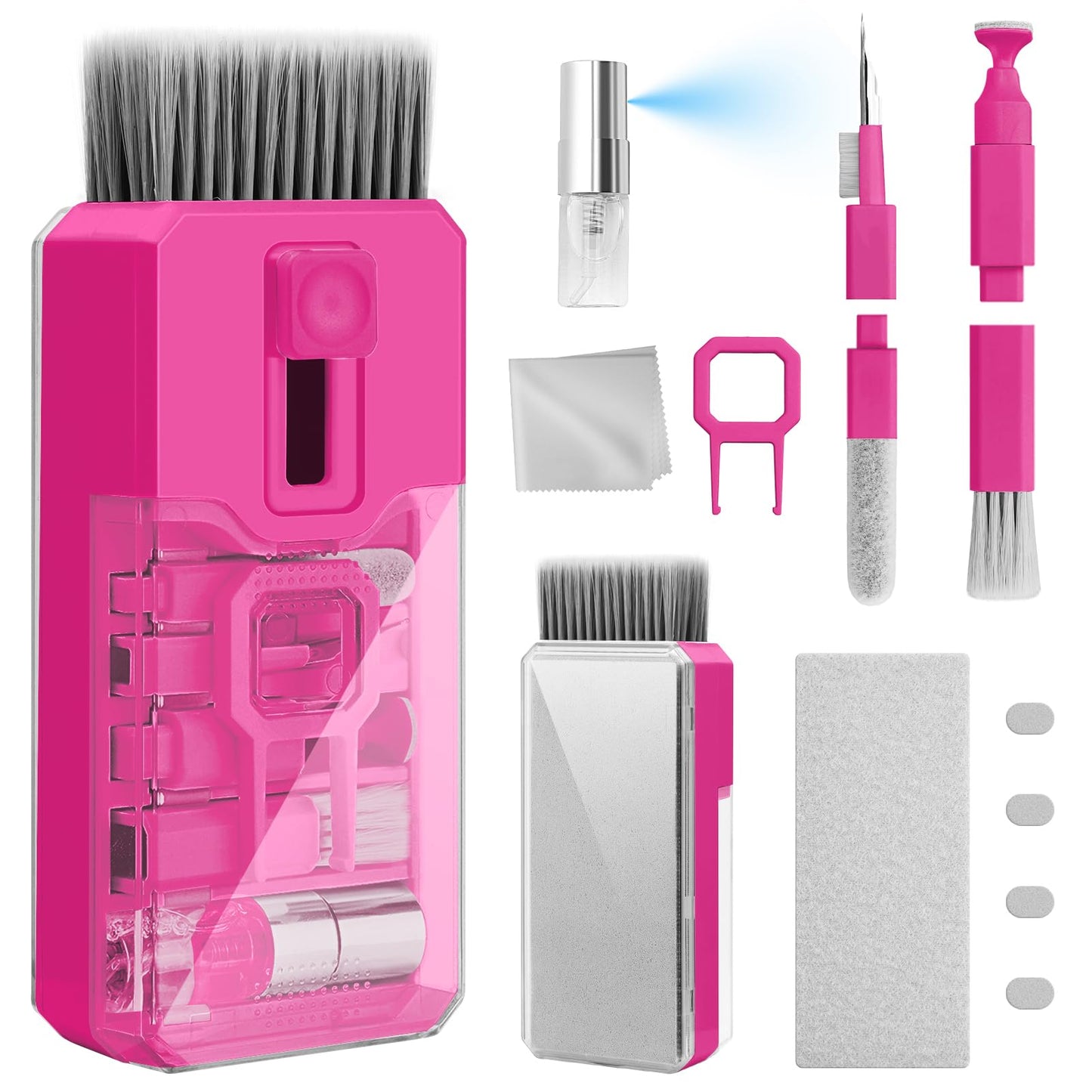 Ordilend Keyboard Cleaner Laptop Cleaning Kit, Car Accessories for Women Interior, Desk Accessories Office Supplies for Women, Patented Camera Cleaning Kits, HotPink