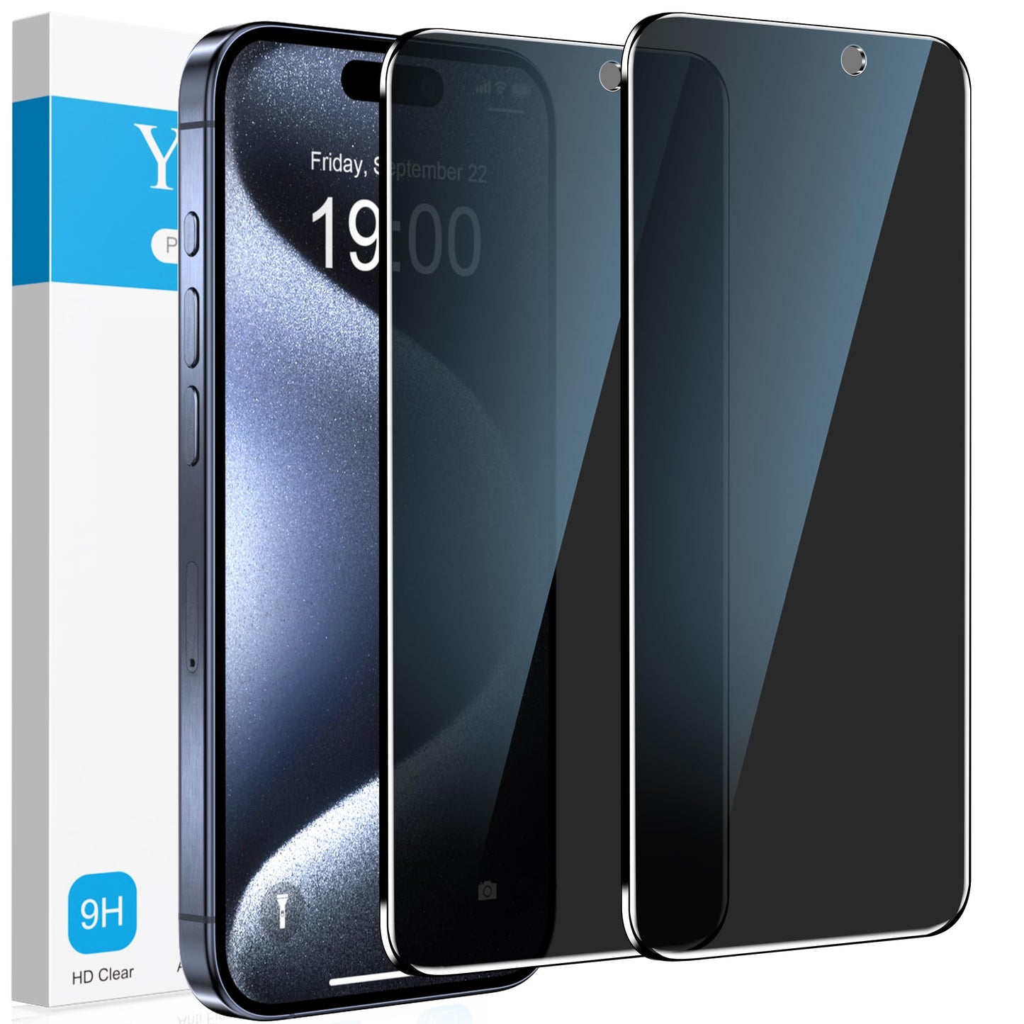 [2 Pack] Privacy Screen Protector for iPhone 11/XR, YMHML Tempered Glass Anti-Spy Bubble Free Case Friendly Easy Installation Film for iPhone 11/XR 6.1 Inch