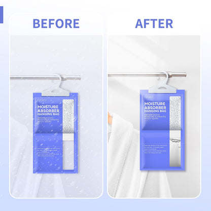 CLEVAST 5 Pack Wardrobe Dehumidifier, Hanging Dehumidifiers for Wardrobes, Moisture Absorber for Wardrobe, Cupboards, Bedrooms, Washrooms, Basement, Office – 230g Each