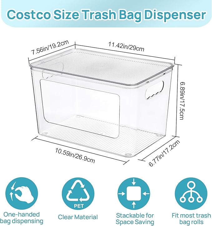 Vtopmart 1 Pack Trash Bag Holder, Stackable Garbage Bag Dispenser