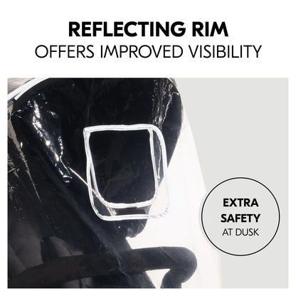 Hauck Universal 3 Wheel Raincover, Transparent - Fits 3 Wheeled Stollers, Pushchairs, Buggys & Prams, Waterproof & Durable, Reflective Trim