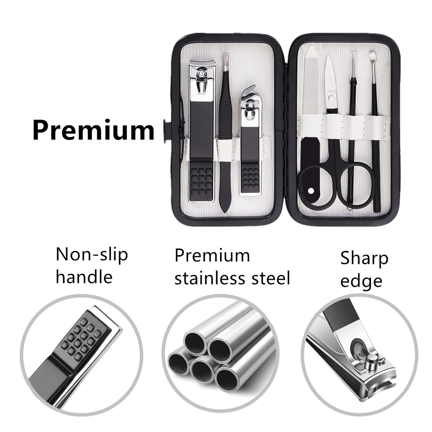 Manicure Set Nail Clipper Set Men Women Nail Clippers Toenail Fingernail Cutters Personal Care Tools Manicure Pedicure Tools with Travel Case Grooming Kit Present for Men Women Family Friends