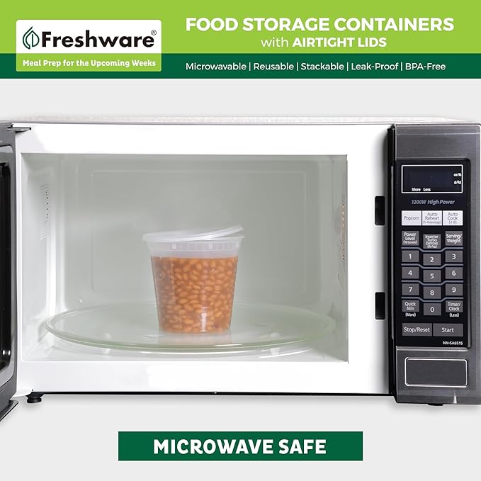 Freshware Food Storage Containers 24 oz Plastic Deli Containers