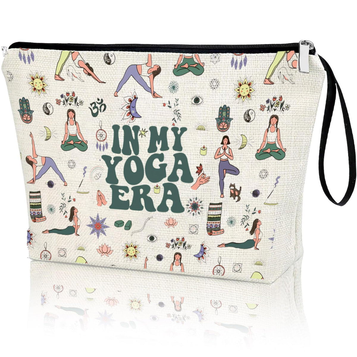 APAKUTA Yoga Gifts for Women Funny IN MY YOGA ERA Zipper Bag, Gift for Yoga Lovers Yoga Stuff Makeup Bag Meditation Birthday Christmas Gifts for Sister Friends Yoga Instructor