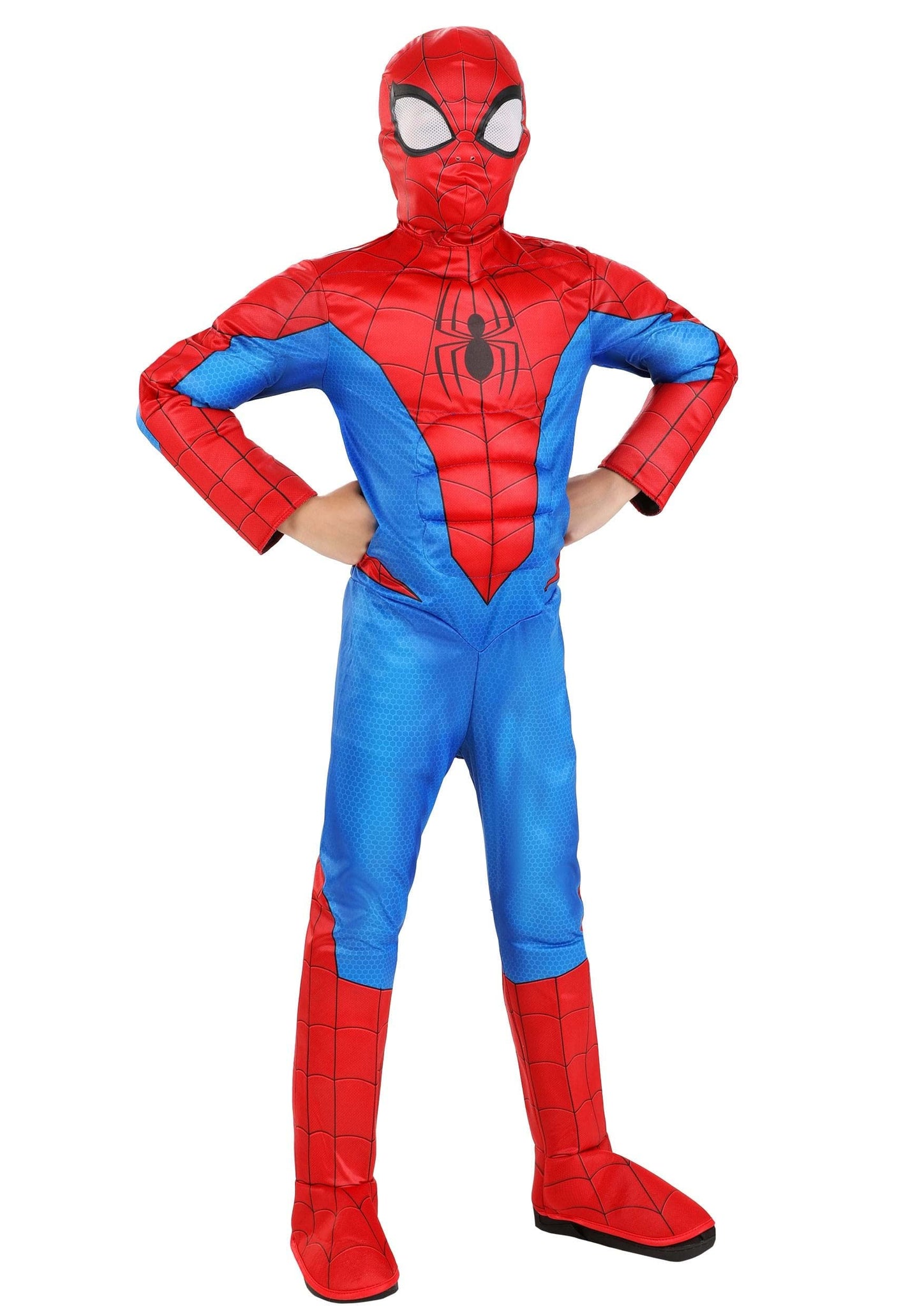 MARVEL Boys Deluxe Spider Man Costume, Kids Spiderman Superhero Halloween Costume for Child - Officially Licensed