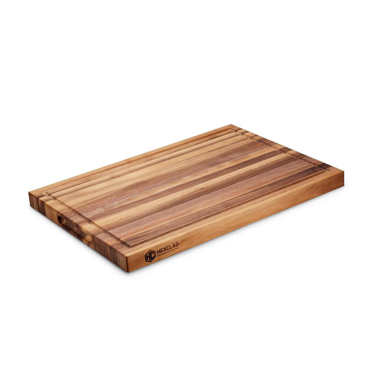 HexClad Large Walnut Cutting Board, Double-Sided with Juice Groove & Recessed Handles, Durable, Scratch-Resistant Hardwood, Great for Chopping, Carving & Serving, 13.75"x19.5"