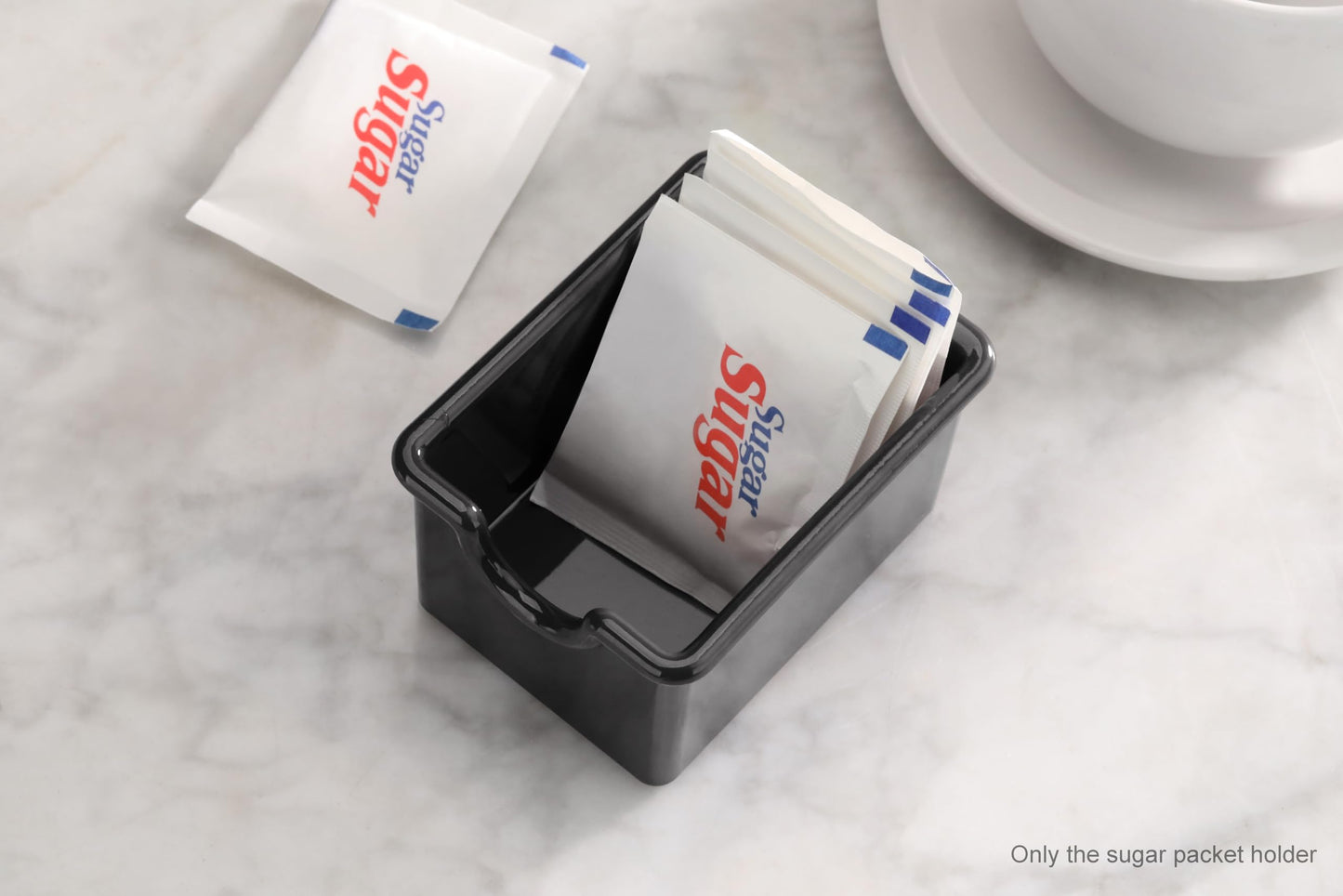 New Star Foodservice Restaurant-Grade Black Plastic Sugar Packet Holder, SAN Material, Set of 24