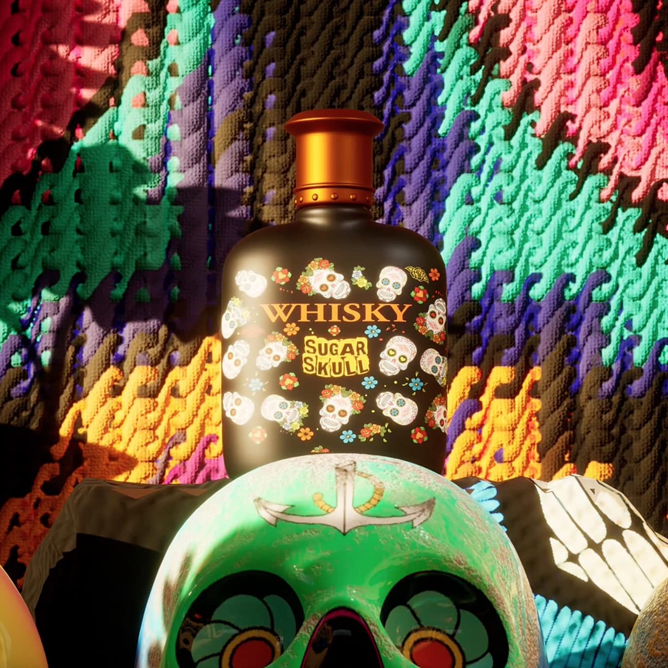 EVAFLORPARIS WHISKY SUGAR SKULL Eau de Toilette for Men – Bold Fragrance with Bergamot, Rose and Amber Notes – Inspired by Day of the Dead – Iconic Skull Bottle – Made in France – 3.4 Fl Oz