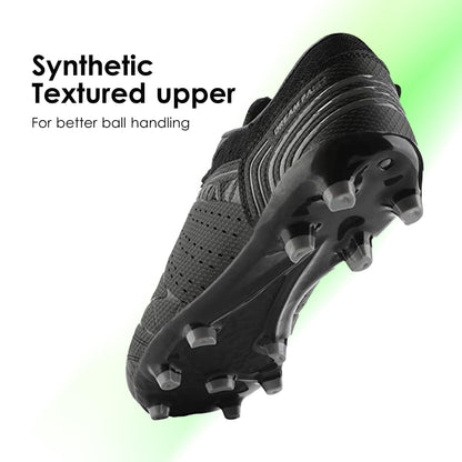 DREAM PAIRS Mens Sport Flexible Athletic Lace Up Light Weight Outdoor Cleats Football Soccer Shoes,Size 7,Black/Dark/Grey,160859-M