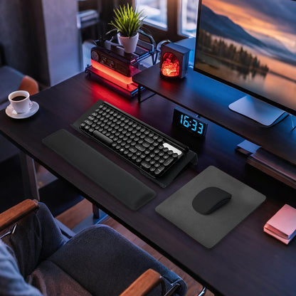 ShunChengFa Computer Keyboard Wrist Rest Bracket, Memory Foam Keyboard Wrist Rest Set, Non-Slip Silicone Base, pergonomic and Convenient Typing, ain Relief,Suitable for Office, Work, Gaming (Black)