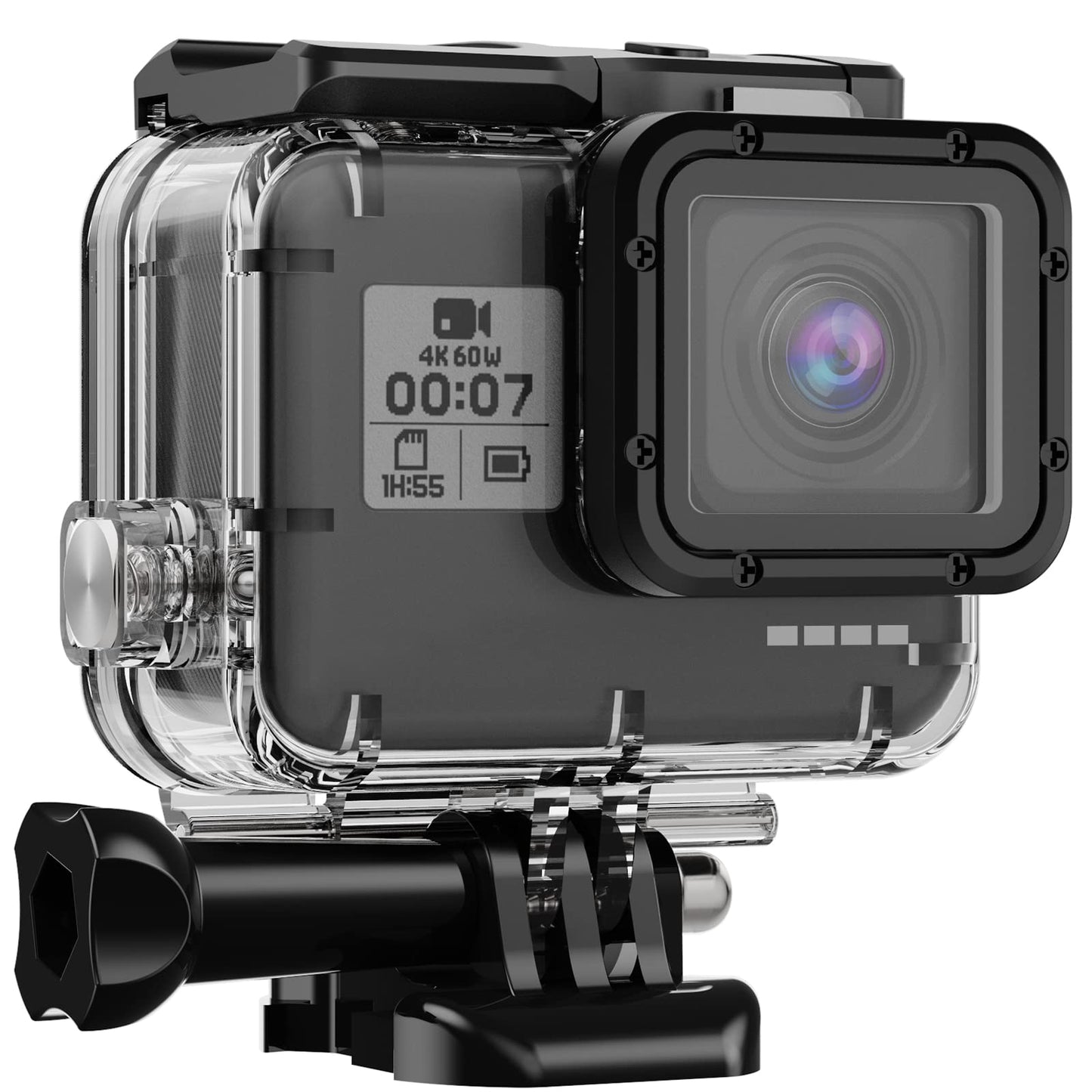 HONGDAK Waterproof Housing Case for GoPro Hero 7/6/5 Black(2018), 196ft/60m Waterproof Diving Protective Housing Shell with Touchable Cover for GoPro Action Camera Underwater Dive Case Shell