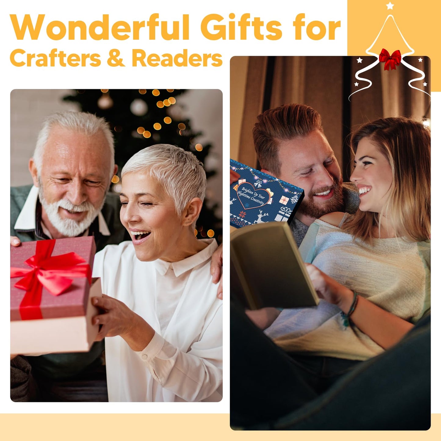 Neck Light Book Lovers Gifts: Crochet Accessories Knitting Gifts for Mom Christmas Stocking Stuffers for Men Women Husband Wife Teens Readers White Elephant Gift Exchange Sewing Supplies Reading Light