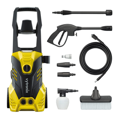 Vytronix JETW1800 Powerful Electric Pressure Washer 1800W | 135 Bar | Jet Wash Kit | High-Performance Power Cleaner for Car, Home, Patio and Garden Furniture Yellow