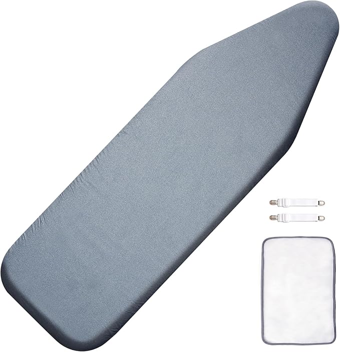 SheeChung Ironing Board Cover and Pad 18"x49", Extra Thick Padding and Cotton