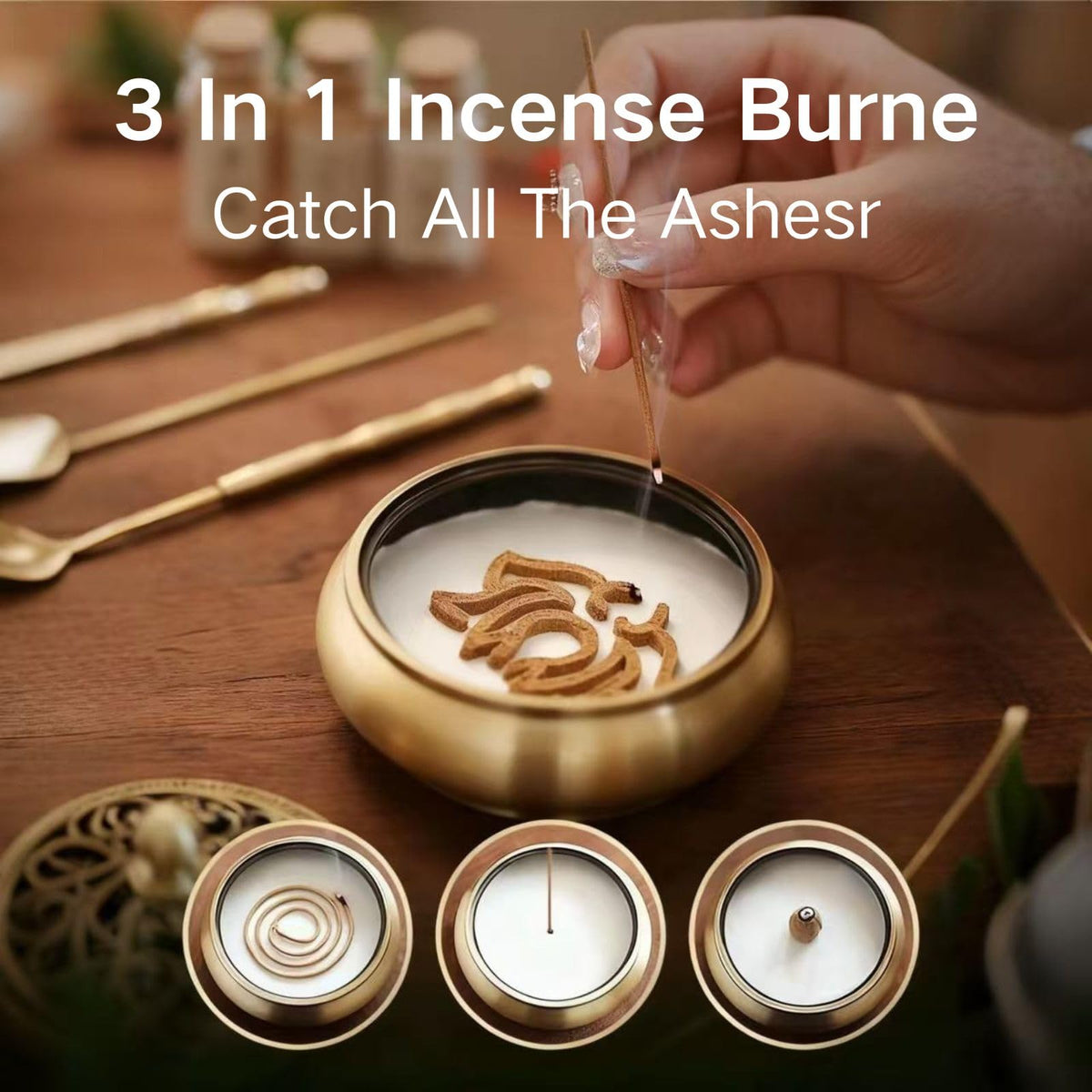 Chinese Incense Burner Kit with Incense Powder & Charcoal - All-in-One Agarwood & Sandalwood Set for Meditation, Yoga, Home Use | Premium Traditional Making Kit, Powder Burner Set